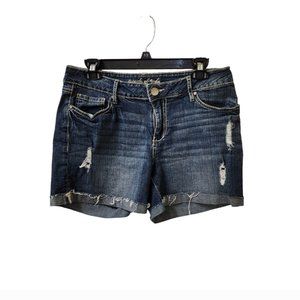 Myth Of Jade Distressed Cuffed Midi Jean Shorts Size 10